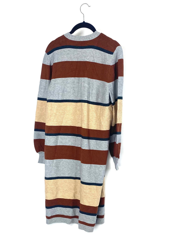 Striped Long Cardigan - Petite Medium