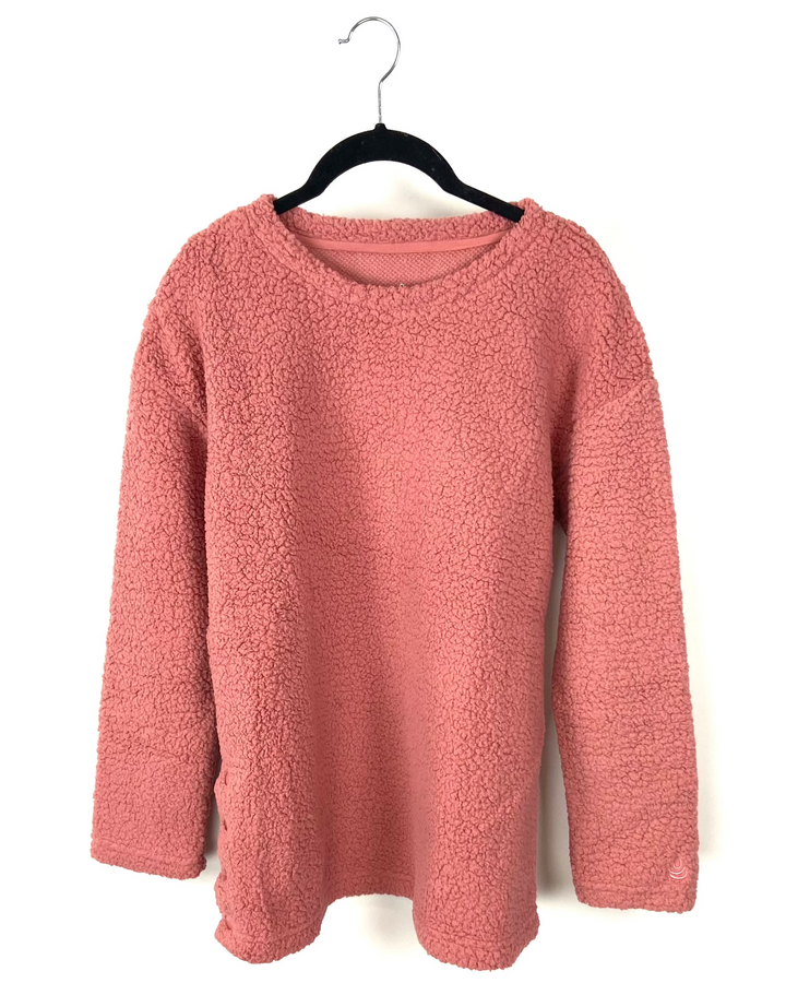 Pink Sherpa Crew Neck - Size 2/4