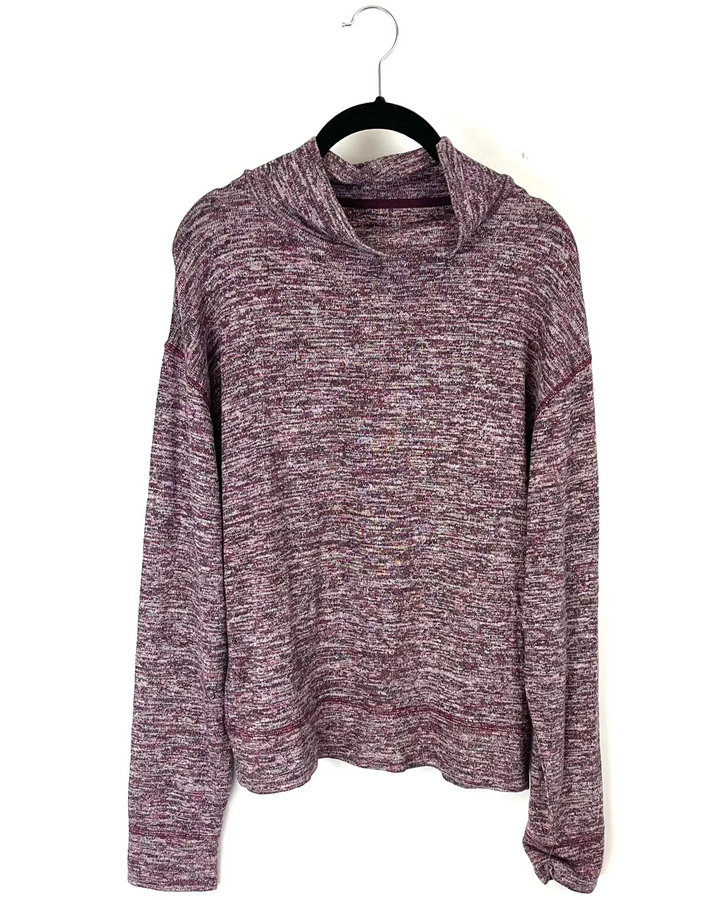 Maroon Knit Turtleneck Top - Small