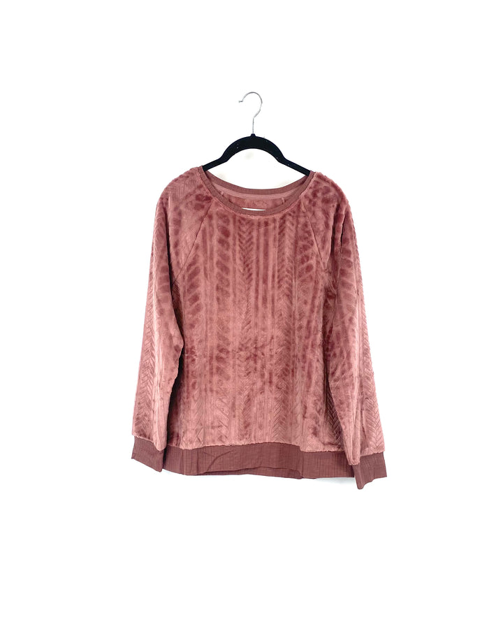Soft Pink Fleece Long Sleeve Top - Extra Small