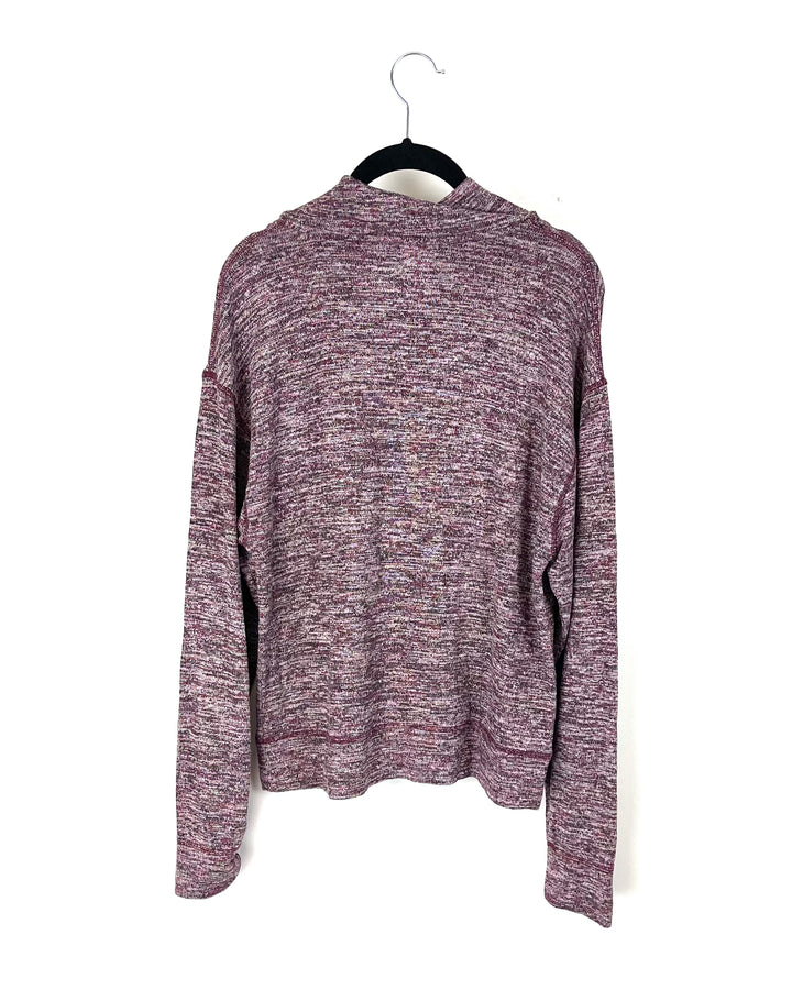 Maroon Knit Turtleneck Top - Small