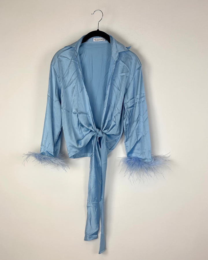 Baby Blue Feather Top - Size 2/4