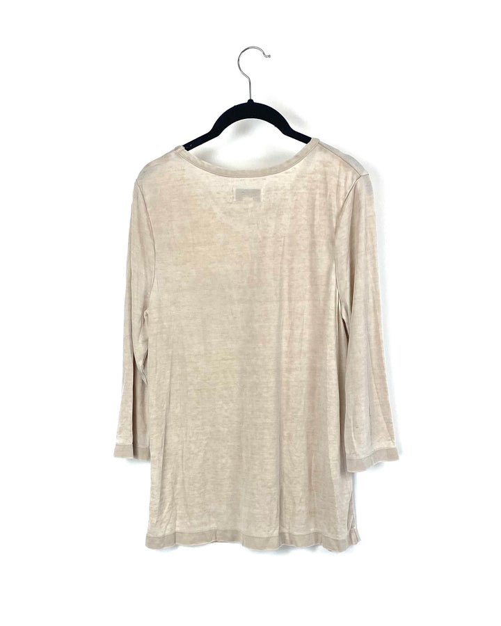 Tan 3/4 Sleeve Top - Small