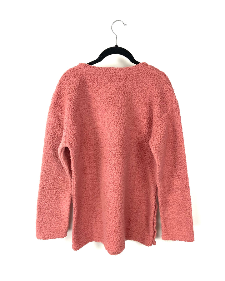Pink Sherpa Crew Neck - Size 2/4