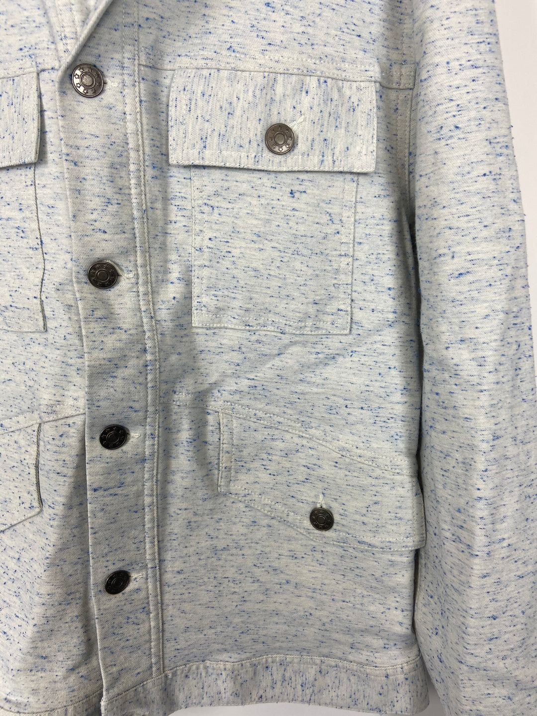 Button Up Blue and White Jacket - Small