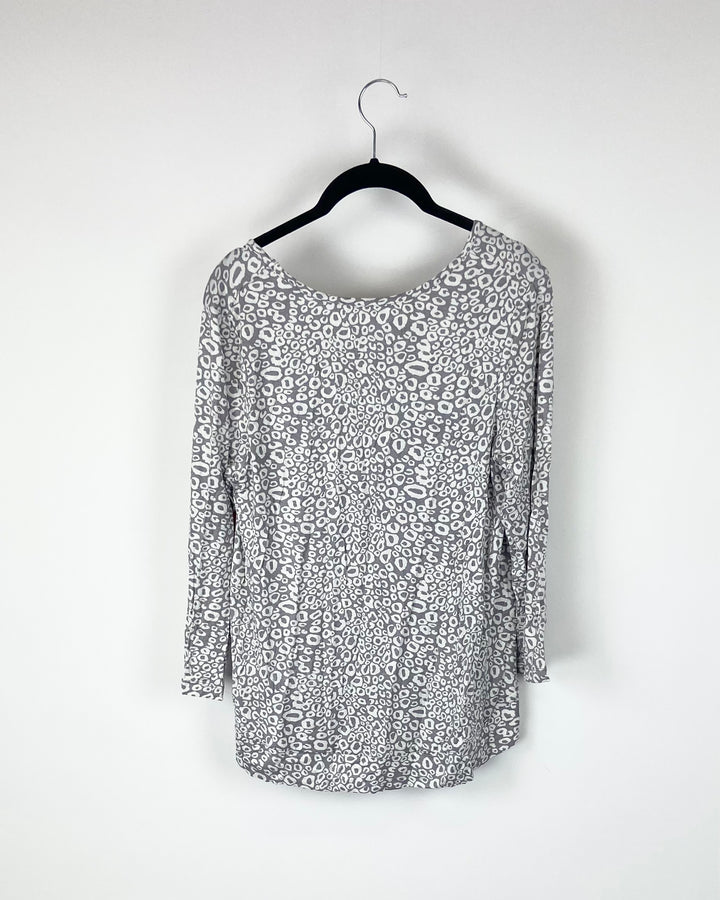 Leopard Quarter Sleeve Top- Small
