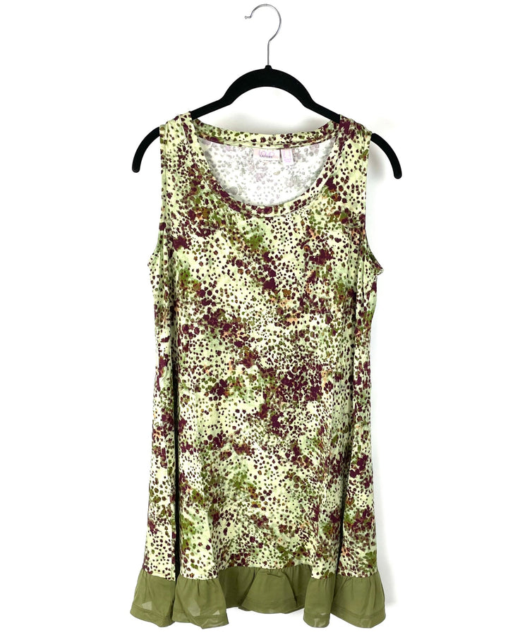 Green Spotted Peplum Tank - Size 6-8