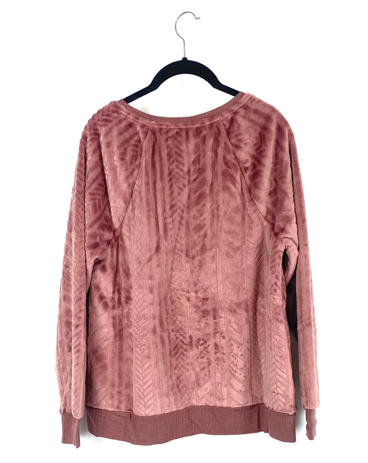 Soft Pink Fleece Long Sleeve Top - Extra Small