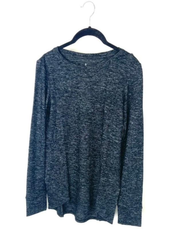 Dark Grey Soft Knit Long Sleeve Top - Small