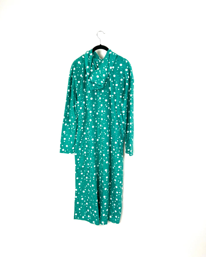Turquoise And White Polkadot Nightgown - Small/Medium