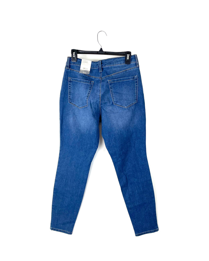 Medium Wash Mid Rise Skinny Denim Jeans - Size 8