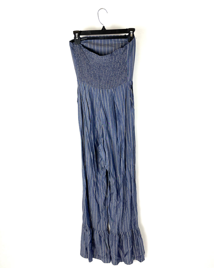 Denim and Gold Jumpsuit - Size 4-6