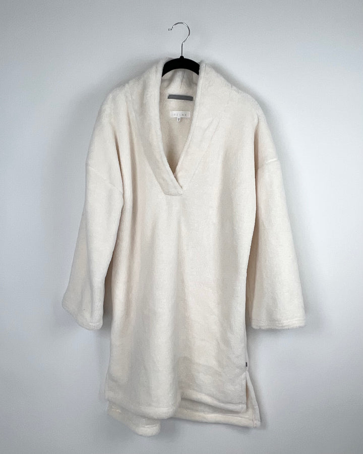 White Fleece Pullover - Small