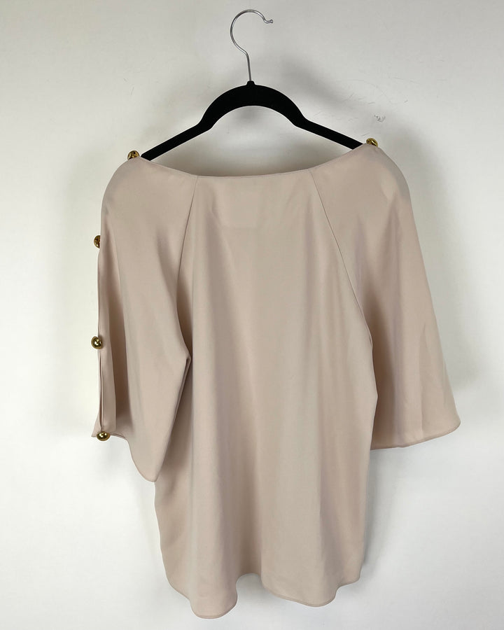 Beige Quarter Sleeve Blouse - Size 4-6