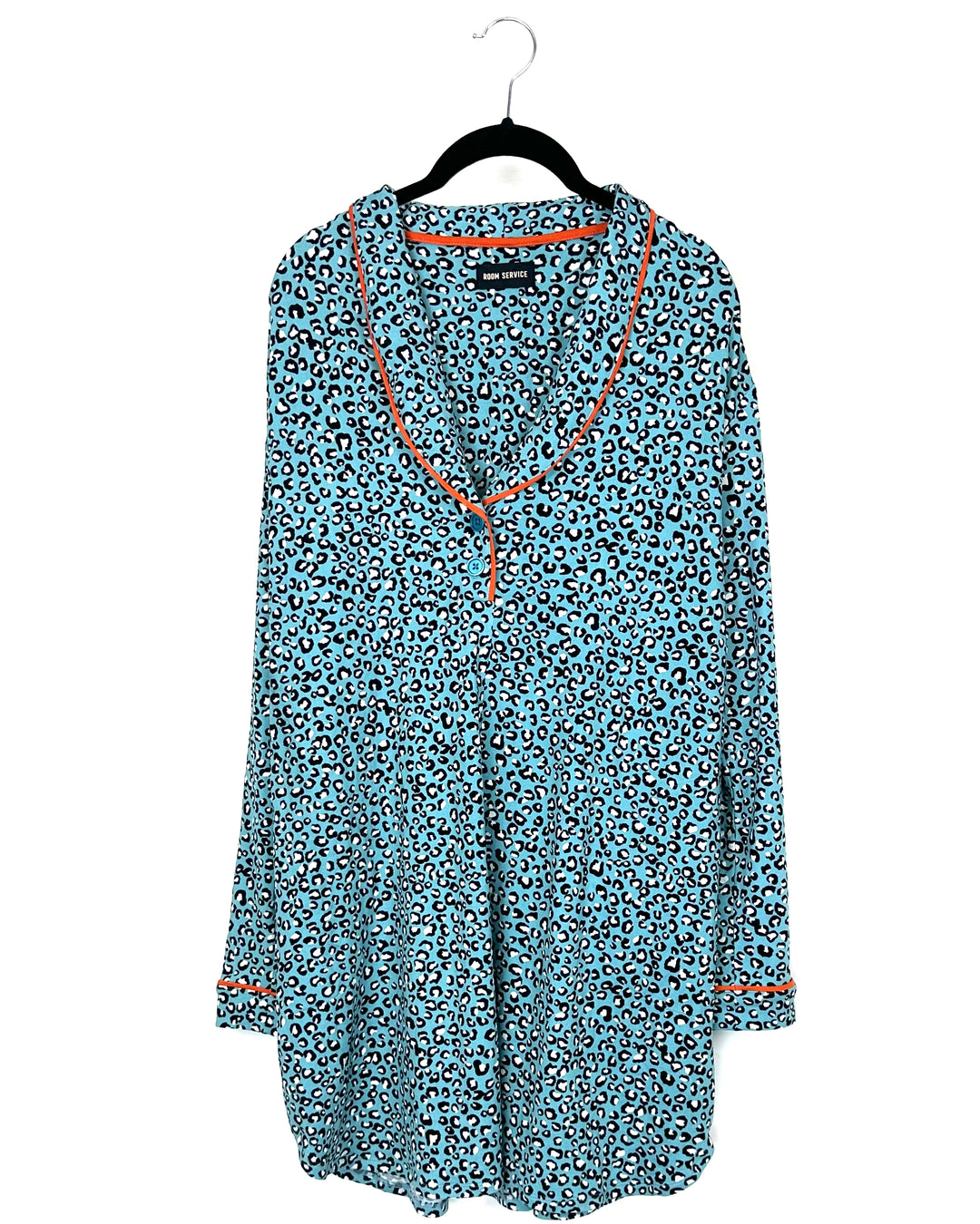 Blue Cheetah Printed Nightgown - Medium