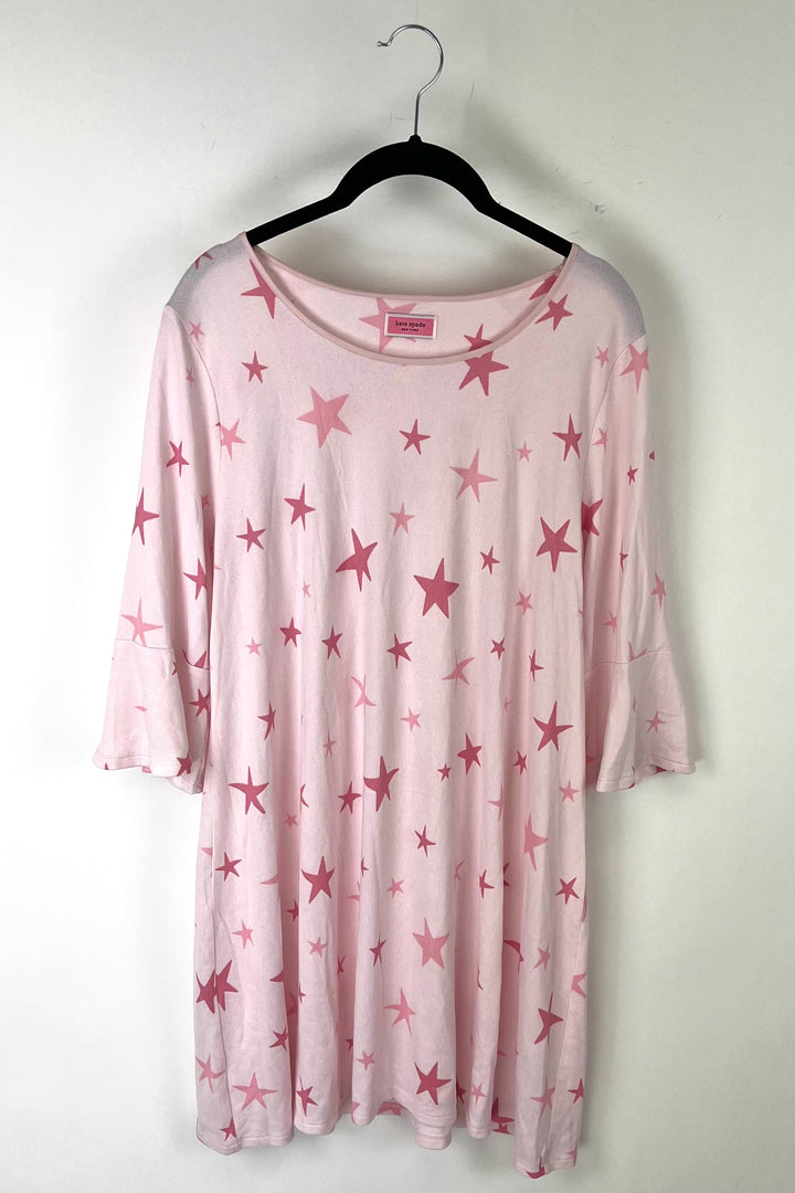 Pink Star Print Nightgown - Small