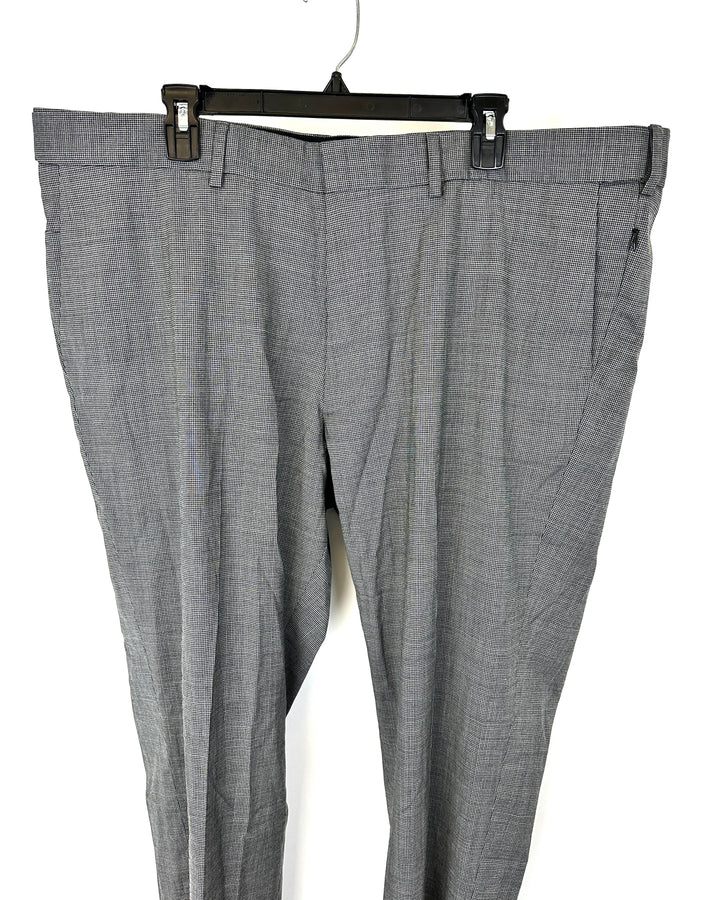 MENS Houndstooth Black/Grey Standard Fit Dress Pants - 42/39
