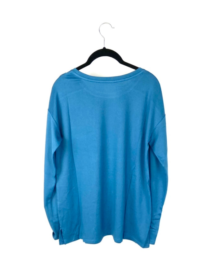 Blue Long Sleeve Pajama Top - Small