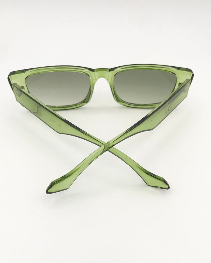 Green Translucent Rectangular Sunglasses