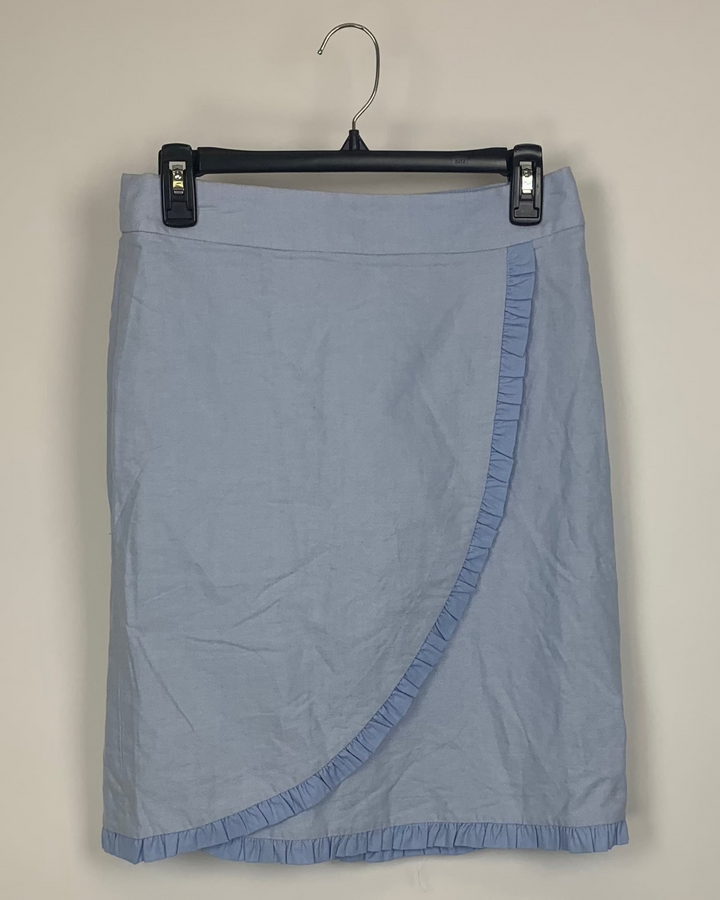 Light Blue Skirt With Ruffles - Size 4