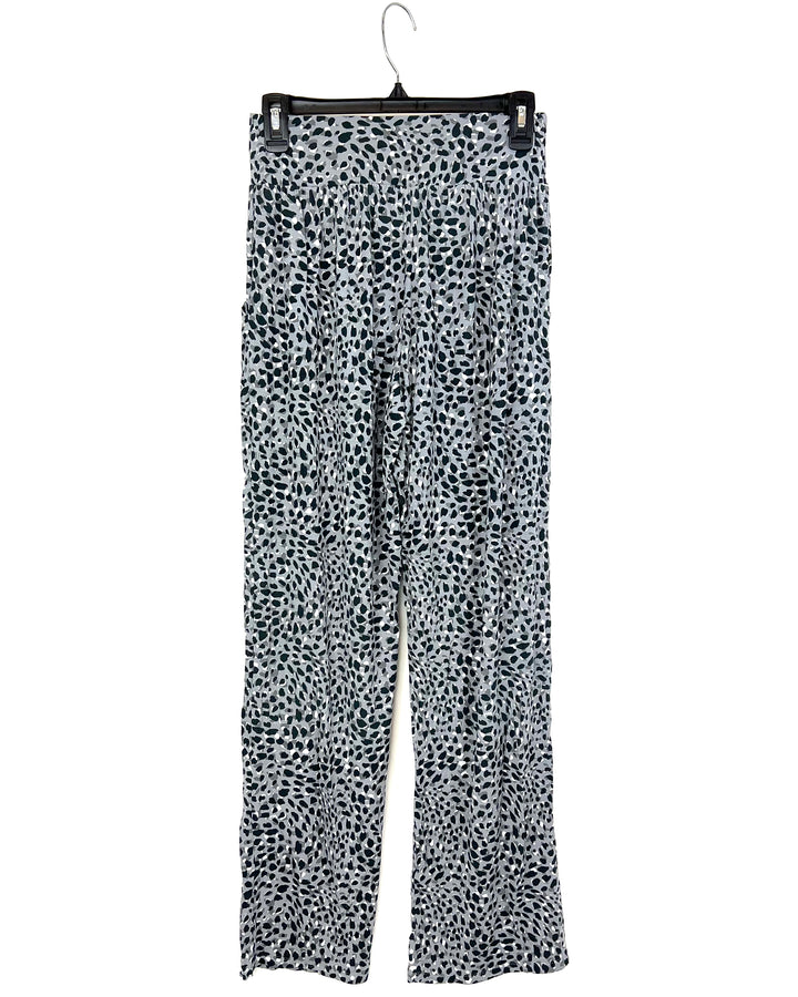 Grey Cheetah Print Sleepwear Bottoms  - Small