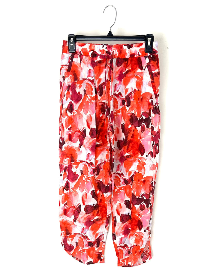 Pink And Orange Floral Sleepwear Set - Small