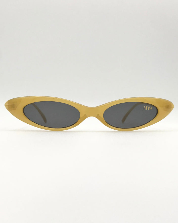 Dark Yellow and Black Slim Lens Sunglasses