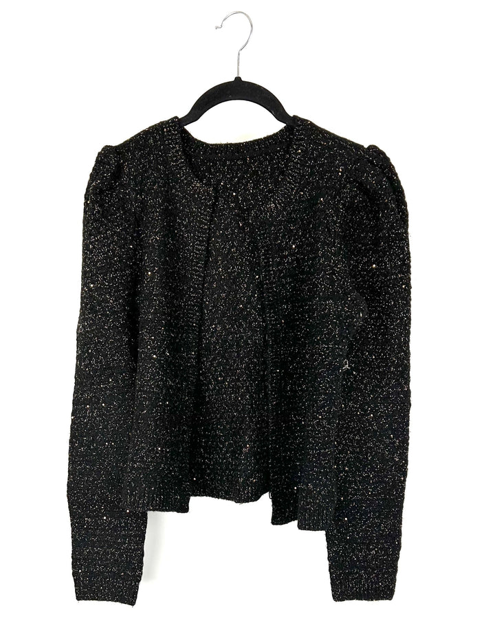 Black and Metallic Gold Cardigan - Small