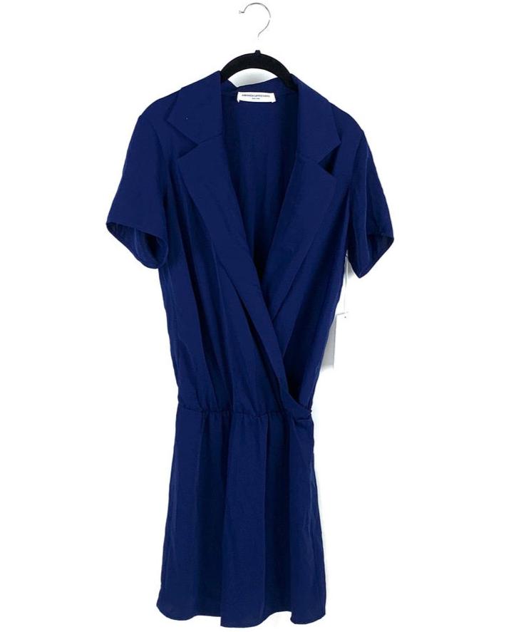 Navy Blue Collar Dress - Small