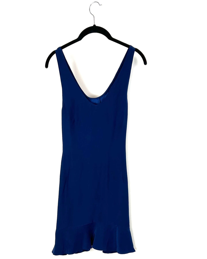 Navy Blue Front Tie Dress - Small