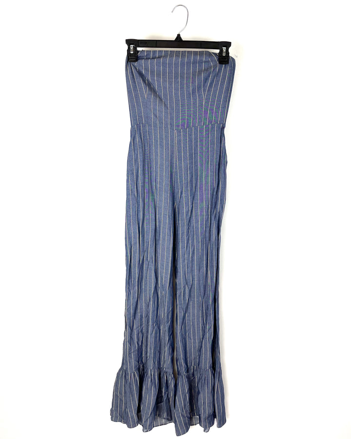 Denim and Gold Jumpsuit - Size 4-6