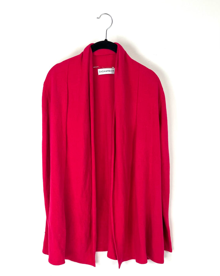 Hot Pink Long Sleeve Cardigan - Small