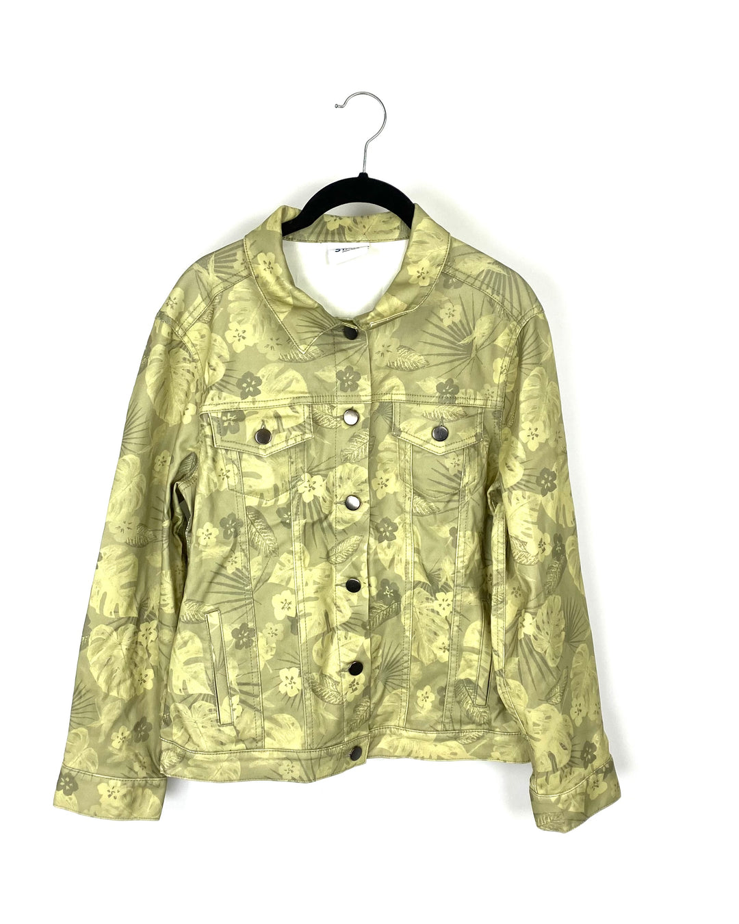 Green Floral Print Jacket - Small