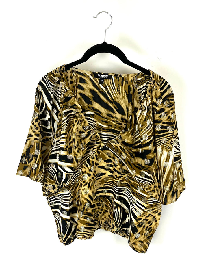 Animal Print Blouse - Size 00-12
