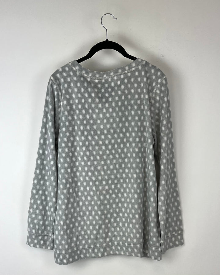 Soft and Cozy Grey Polka Dot Sleepwear Top - Size 6-8
