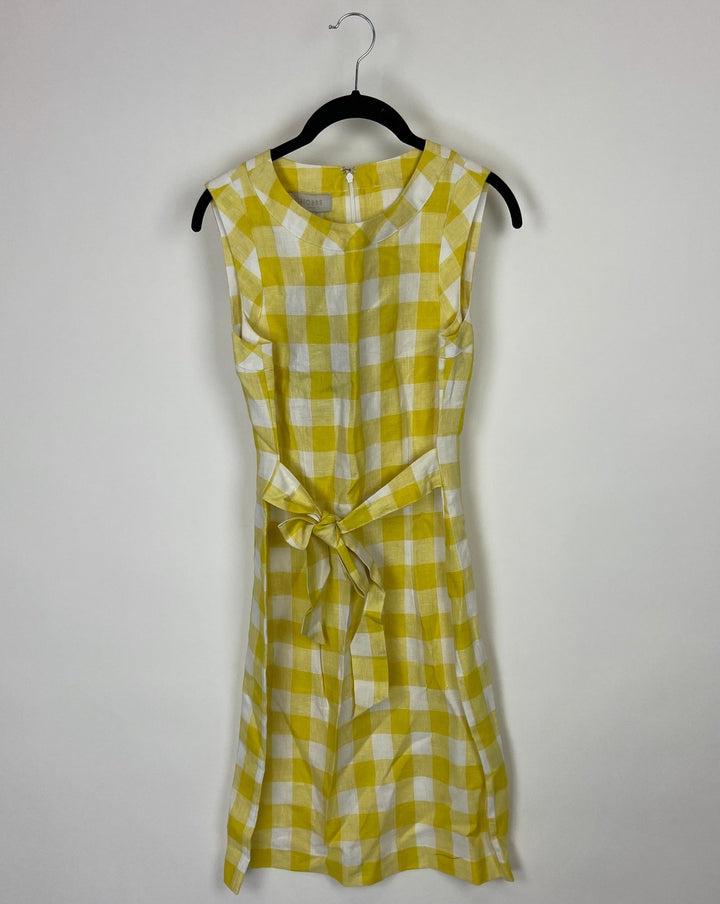Yellow And White Gingham Dress - Size 4