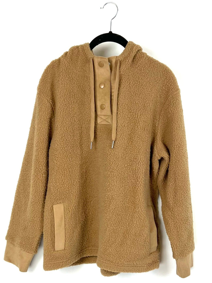 Light Brown Button Up Pullover - Small