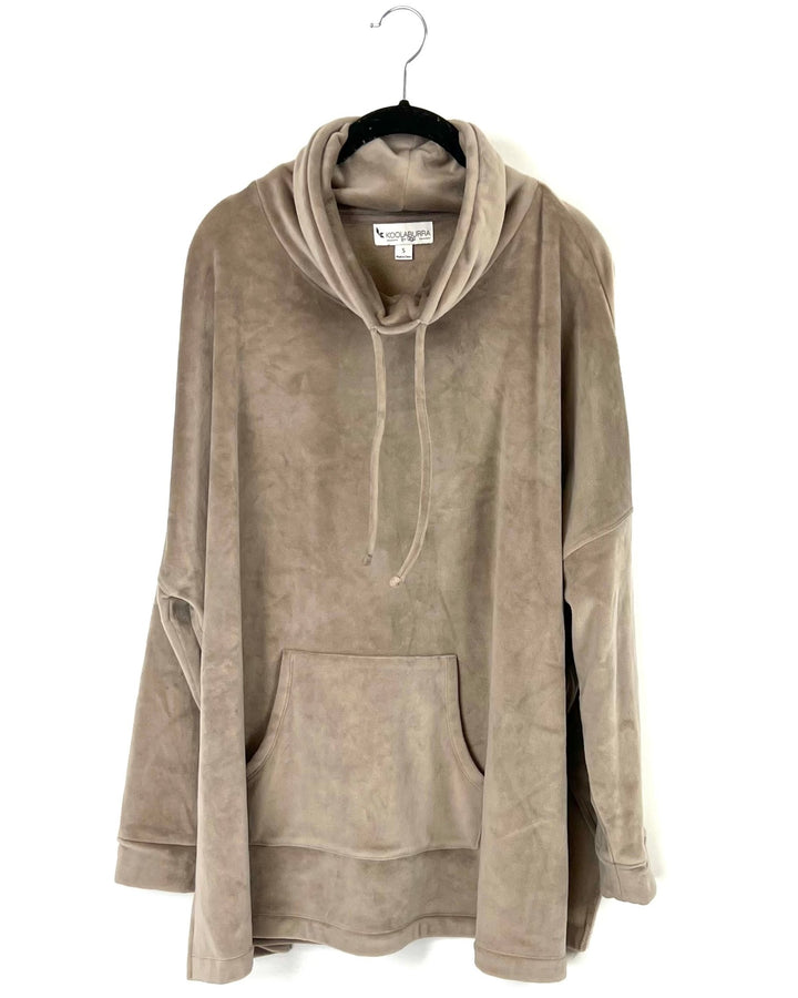 Taupe Fleece Pullover - Small