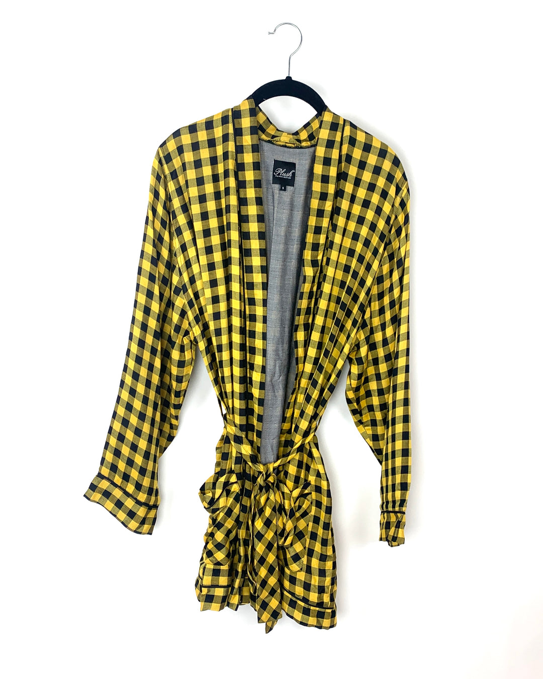 Yellow and Black Checkered Robe - Small