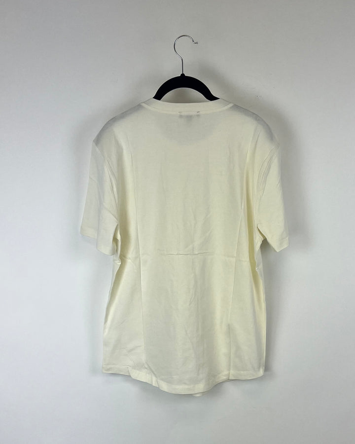 MENS Cream Short Sleeve Shirt - Small