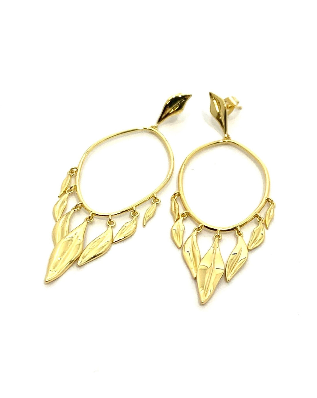 Gold Leaf Hoops