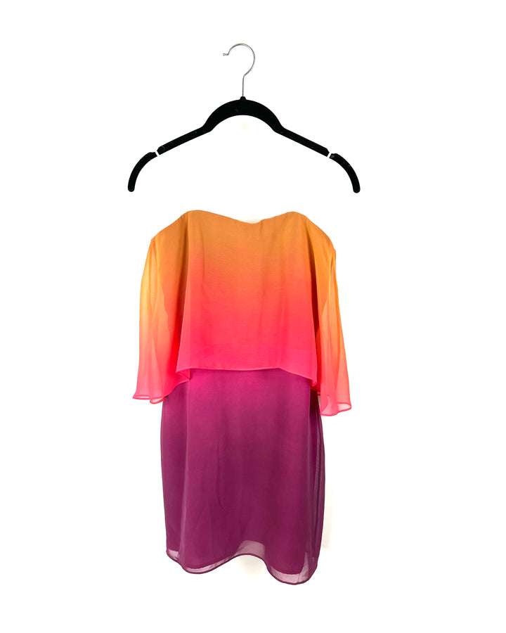 Multicolor Strapless Dress - Size 4-6