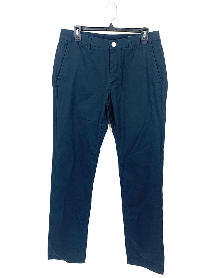 MENS Dark Navy Pant With Checkered Lining - Various Sizes In Slim or Slim Straight