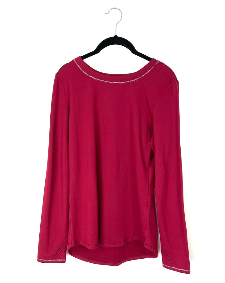 Maroon Long Sleeve Top - Small