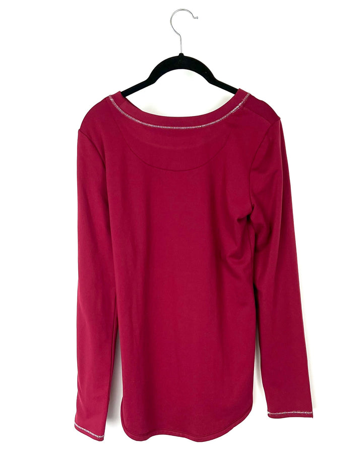 Maroon Long Sleeve Top - Small