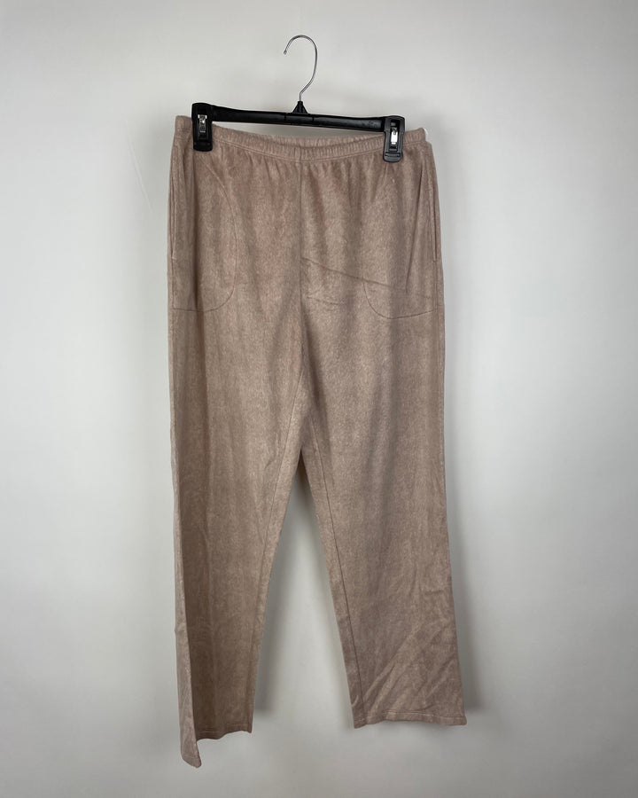 Tan Fuzzy Pajama Pants - Small