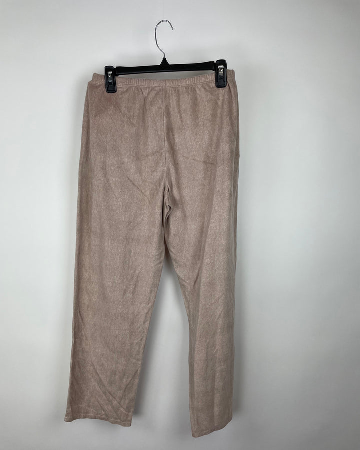 Tan Fuzzy Pajama Pants - Small