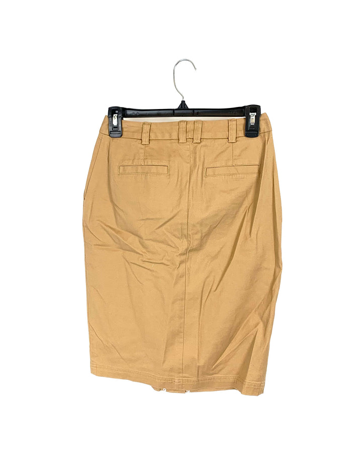 Dark Khaki Midi Skirt - Size 4
