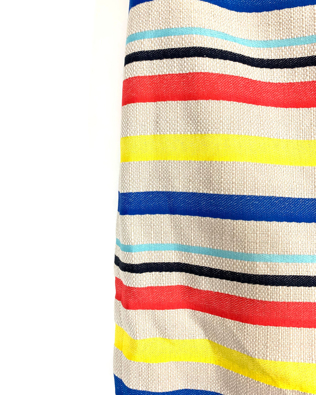Khaki Striped Midi Pencil Skirt - Size 4
