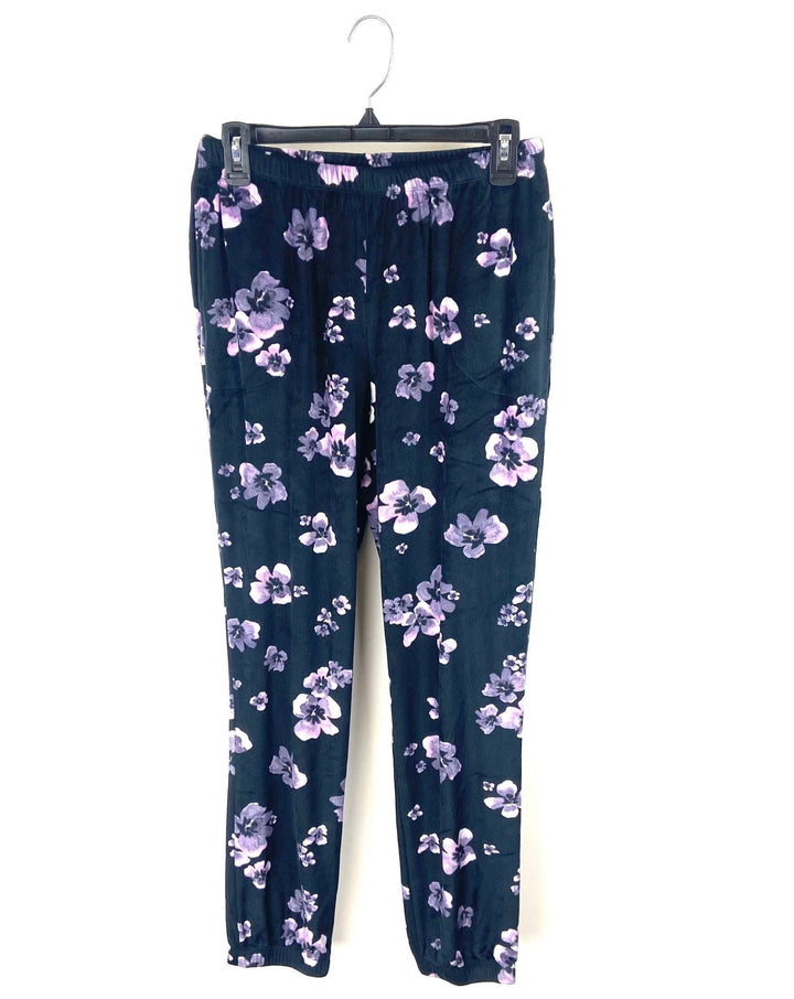 Fleece Floral Pajama Pants - Small